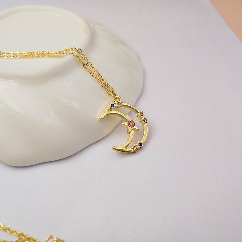 MYANAIL Nine Planets Necklace for Women Sailor Moon Guardian Star Necklace for Women Cosplay Jewelry Accessories Anime Peripheral Necklace/Sailor Jupiter Venus Mercury Saturn Mars Uranus Neptune Pluto (Moon) - Image 3